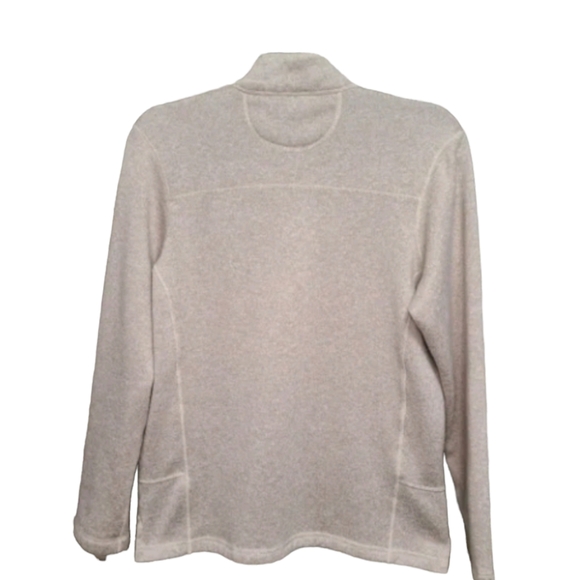 Woolrich Mens 1/4 Zip Henley Sweater Size Medium Oatmeal Beige Zip Pocket - Picture 2 of 6